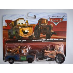   Disney Pixar Cars dupla kisautó szett – Mater (Matuka) és Traktor gumival a szájában (Mattel)