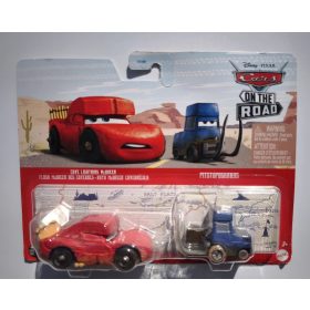   Disney Pixar Verdák – Barlangi Villám McQueen és Pitstoposaurus duó (On the Road, Mattel)