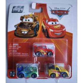   Disney Pixar Verdák (Cars) Mini Racers – mini fém kisautók szett, 3 db (Mattel)