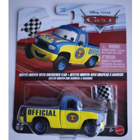   Disney Pixar Verdák (Cars) – Dexter Hoover kockás zászlóval fém kisautó 1:55 (Mattel)
