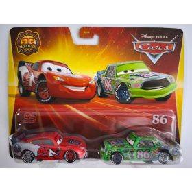   Disney Pixar Cars Race & Rescue Villám McQueen Chick Hicks Joe Komposztor dupla kisautó szett