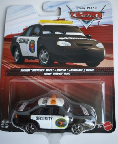Disney Pixar Verdák (Cars) – Marion „Clutches” McKay biztonsági autó fém kisautó 1:55 (Mattel)