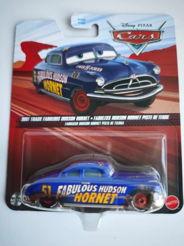 Disney Pixar Verdák (Cars) – Doc Hudson (Fabulous Hudson Hornet) Dirt Track fém kisautó 1:55 (Mattel)