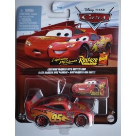   Disney Pixar Verdák (Cars) – Villám McQueen Rust-eze táblával fém kisautó 1:55 (Mattel)